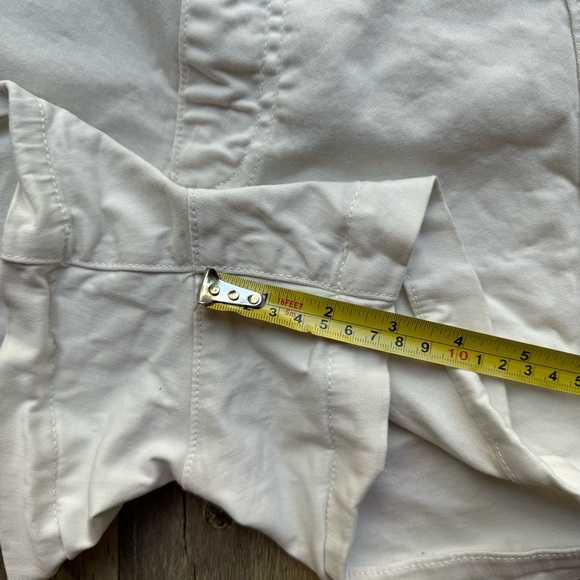 White Cotton Frame Denim High Waist Shorts - Picture 3 of 6